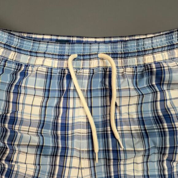 Polo Ralph Lauren Blue Plaid Swim Trunks Medium - Picture 3 of 7